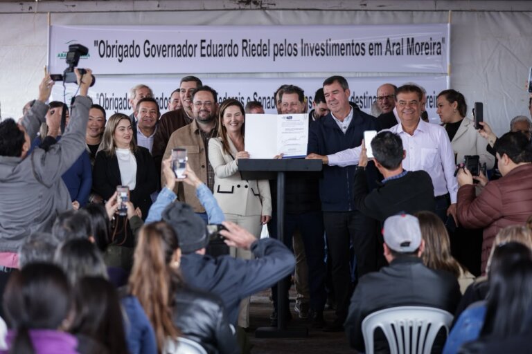 Governador Eduardo Ridel visita Aral Moreira no dia 12/06/2026.